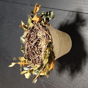 Leaf nest, pot faux floral decorative pc